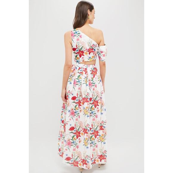 GUL HURGEL White & Coral Floral Sophia Maxi Dress NWT S Tuckernuck $920 - Picture 2 of 6
